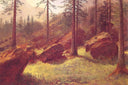 Wooded Landscape by Albert Bierstadt — hand-painted botanical oil painting reproduction on canvas
