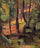 Wooded path in bedroom