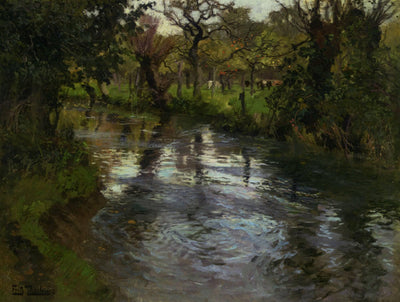 Woodland Scene with a River in dining room