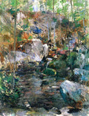 Woodland-Stream by John Henry Twachtman — seascapes oil painting wall art, Impressionism