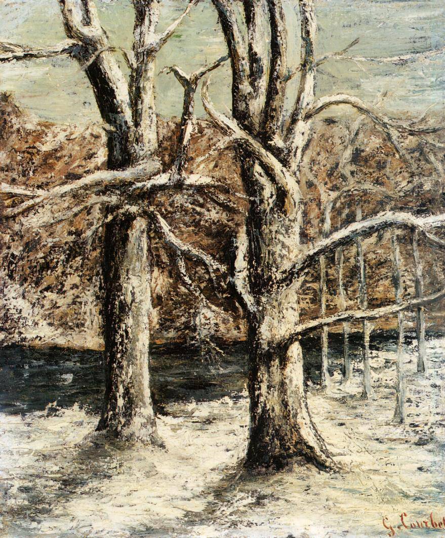 Woods in the Snow - Gustave Courbet