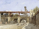 Work to lift the ring road: the bridge of the Voûte road, course of Vincennes by Paul Trouillebert — hand-painted architectural oil painting reproduction on canvas