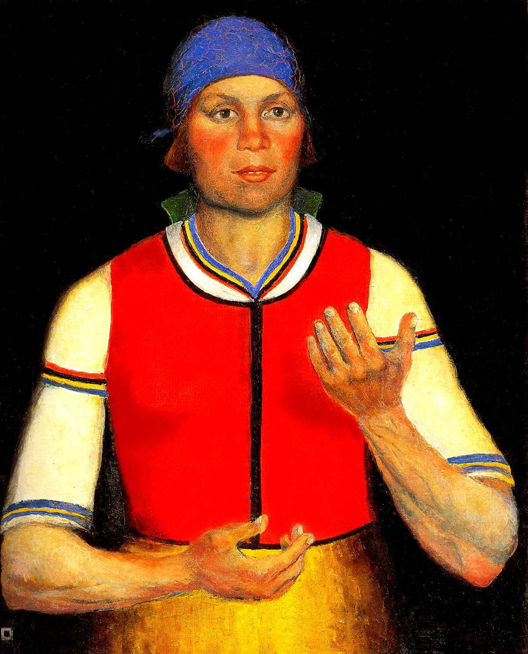 Worker by Kazimir Malevich — hand-painted portrait oil painting reproduction on canvas