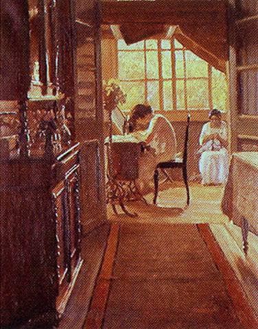 Working Life by Alfredo Andersen — hand-painted architectural oil painting reproduction on canvas