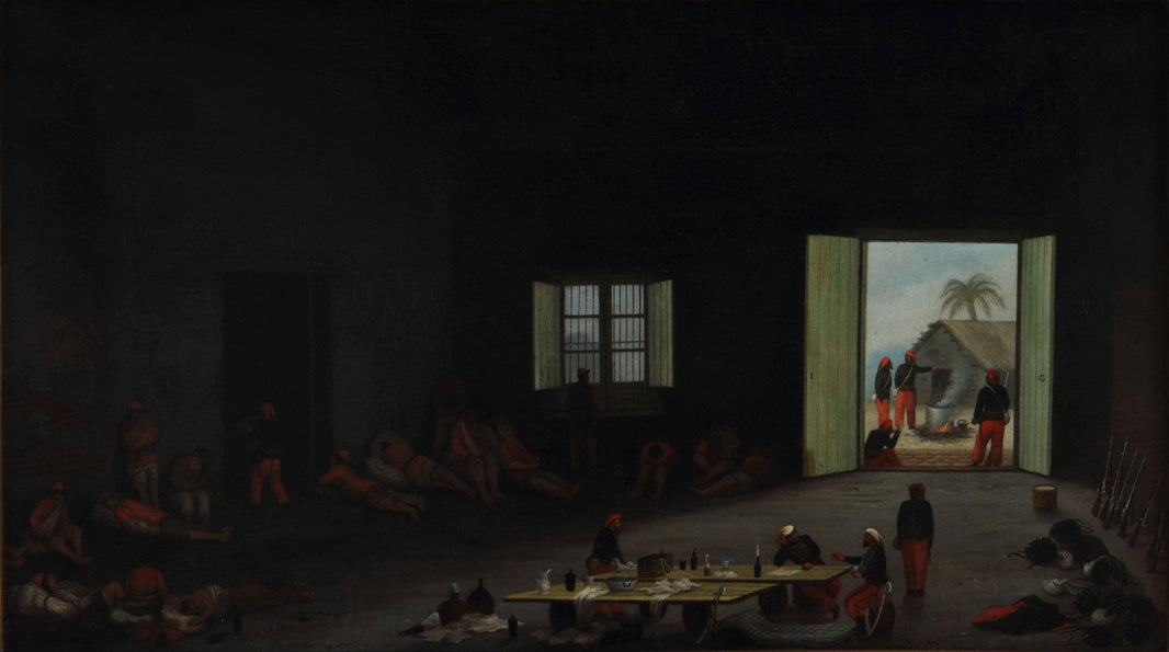 Wounded Paraguayan Soldier Prisoners from the Battle of Yatay by Cándido López — hand-painted architectural oil painting reproduction on canvas
