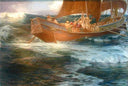 Wrath of the Sea God by Herbert James Draper — ships oil painting wall art, Academicism