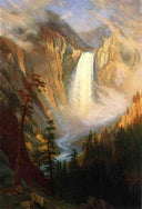 Yellowstone Falls by Albert Bierstadt — hand-painted botanical oil painting reproduction on canvas