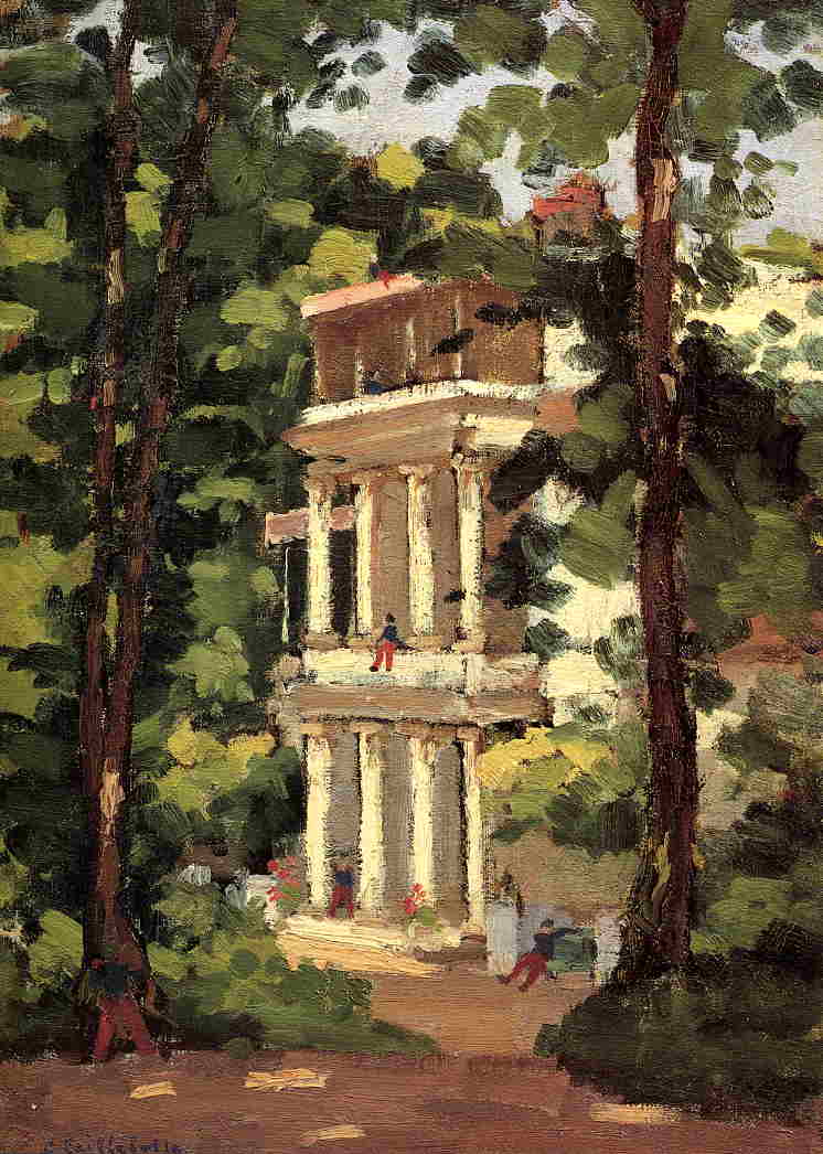 Yerres, Colonnade of the Casin by Gustave Caillebotte — hand-painted architectural oil painting reproduction on canvas