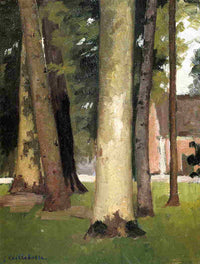 Yerres, Through the Grove, the Ornamental Farm by Gustave Caillebotte — hand-painted botanical oil painting reproduction on canvas