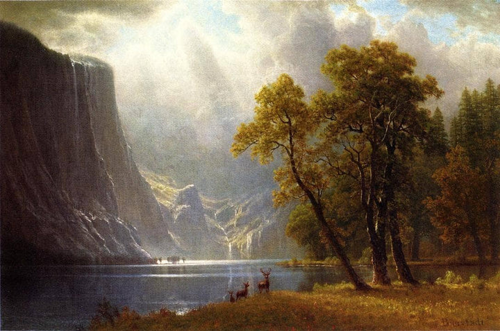 Yosemite Valley by Albert Bierstadt — hand-painted animal oil painting reproduction on canvas