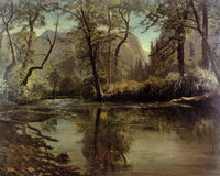 Yosemite Valley, California by Albert Bierstadt — hand-painted botanical oil painting reproduction on canvas