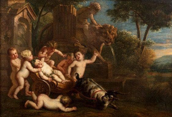 Young Bacchus and Loves