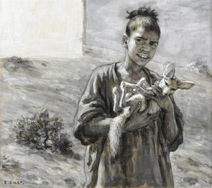 Young Boy with a Fennec - Nasreddine Dinet