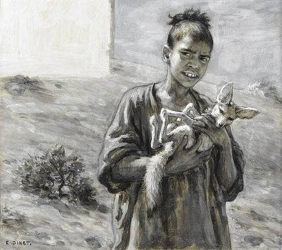 Young Boy with a Fennec in entryway