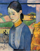 Young Breton Woman by Paul Gauguin — male oil painting wall art