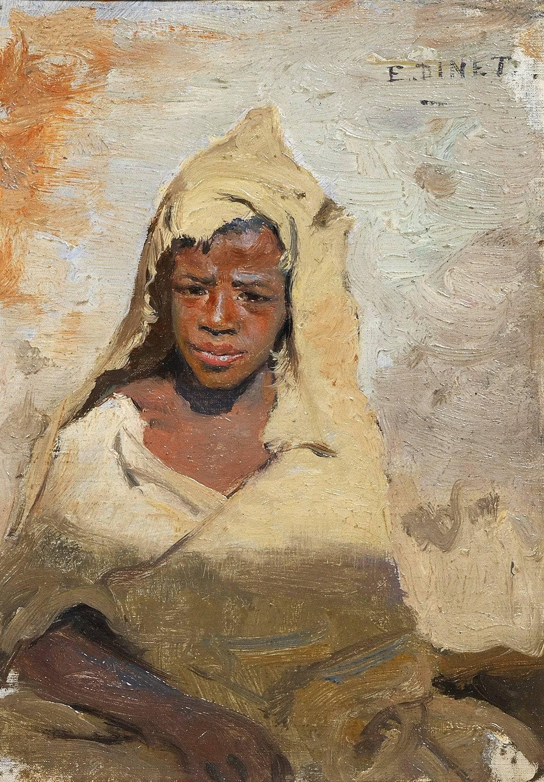 Young Fellah by Nasreddine Dinet — hand-painted portrait oil painting reproduction on canvas