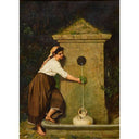 Young Girl at the Fountain by Alexandre Antigna — religious oil painting wall art, Realism