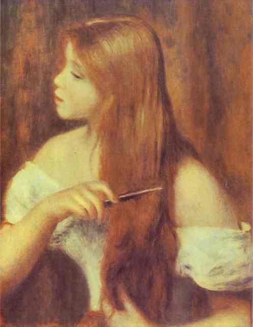 Young Girl Combing Her Hair - Pierre-Auguste Renoir