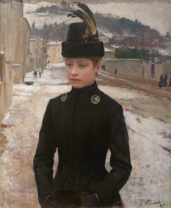 Young girl from Nancy in a snowy landscape