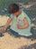 Young Girl in modern living room