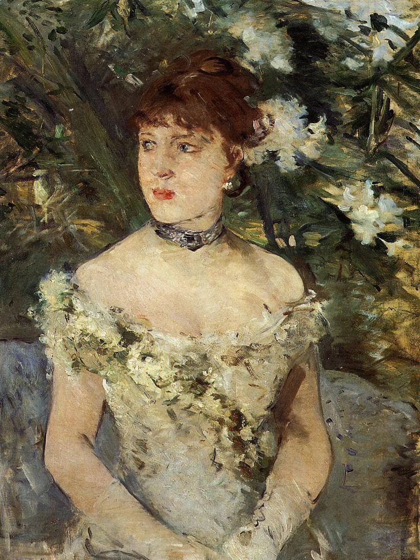 Young girl in a ball gown by Berthe Morisot — hand-painted portrait oil painting reproduction on canvas