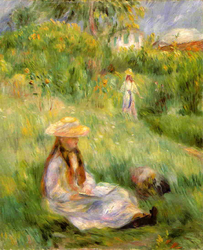 Young Girl in the Garden at Mezy on gallery wrap