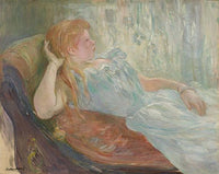 Young girl lying by Berthe Morisot — hand-painted portrait oil painting reproduction on canvas