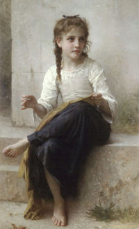 Young Girl Sewing