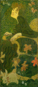 Young Girl Sitting with a Rabbit by Pierre Bonnard, botanicals oil painting wall art, Japonism