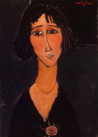 Young Girl Wearing a Rose by Amedeo Modigliani — hand-painted portrait oil painting reproduction on canvas