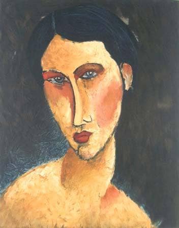 Young Girl with Blue Eyes by Amedeo Modigliani — hand-painted portrait oil painting reproduction on canvas