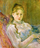 Young Girl with Cat by Berthe Morisot — hand-painted portrait oil painting reproduction on canvas