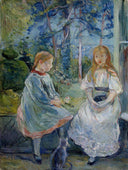 Young Girls at the Window by Berthe Morisot — male oil painting wall art, Impressionism