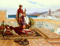 Young Ladies on a Terrace in Tangiers by Rudolf Ernst — hand-painted cultural oil painting reproduction on canvas