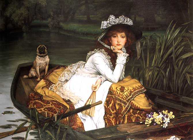Young Lady In A Boat by James Tissot — hand-painted portrait oil painting reproduction on canvas