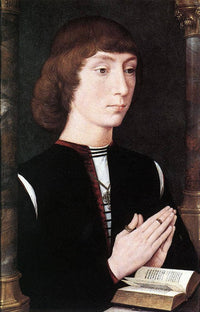 Young Man at Prayer by Hans Memling — hand-painted portrait oil painting reproduction on canvas