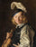 Young Man with a Fiddle in hallway