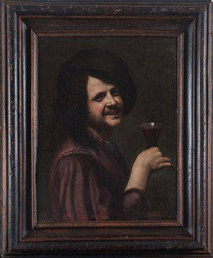 Young man with glass (Portrait of Nicola Regnier?) - Nicolas Tournier