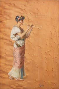 Young musician by Théodore Ralli — hand-painted portrait oil painting reproduction on canvas