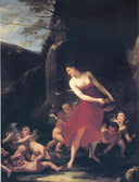 Young Naiad Tickled by the Cupids by Pierre-Paul Prud'hon — female oil painting wall art, Romanticism