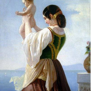 Young Neapolitan woman with her little child
