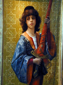 Young Page in Florentine Garb by Alexandre Cabanel — hand-painted portrait oil painting reproduction on canvas