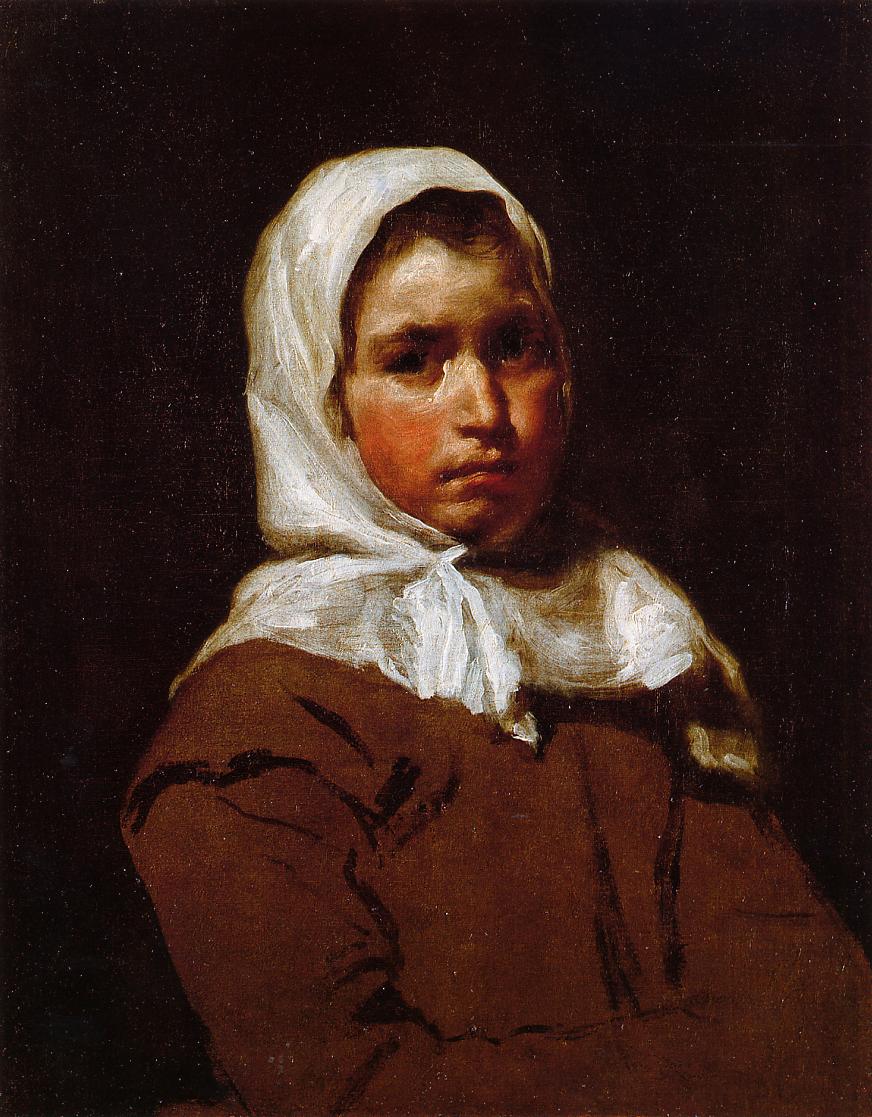 Young Peasant Girl by Diego Velazquez — hand-painted portrait oil painting reproduction on canvas