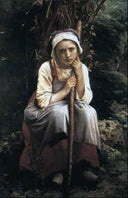 Young peasant girl by Léon Bazile Perrault — hand-painted portrait oil painting reproduction on canvas