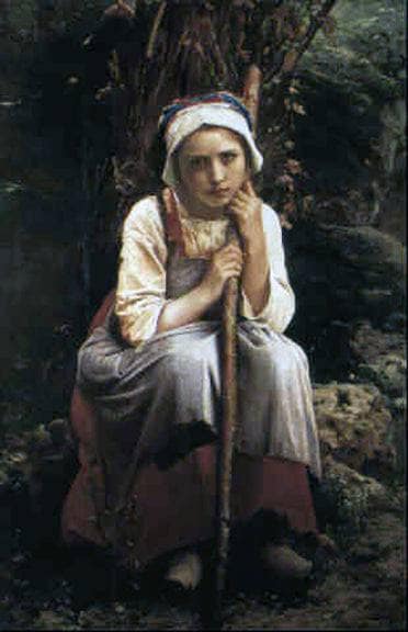 Young peasant girl on gallery wrap
