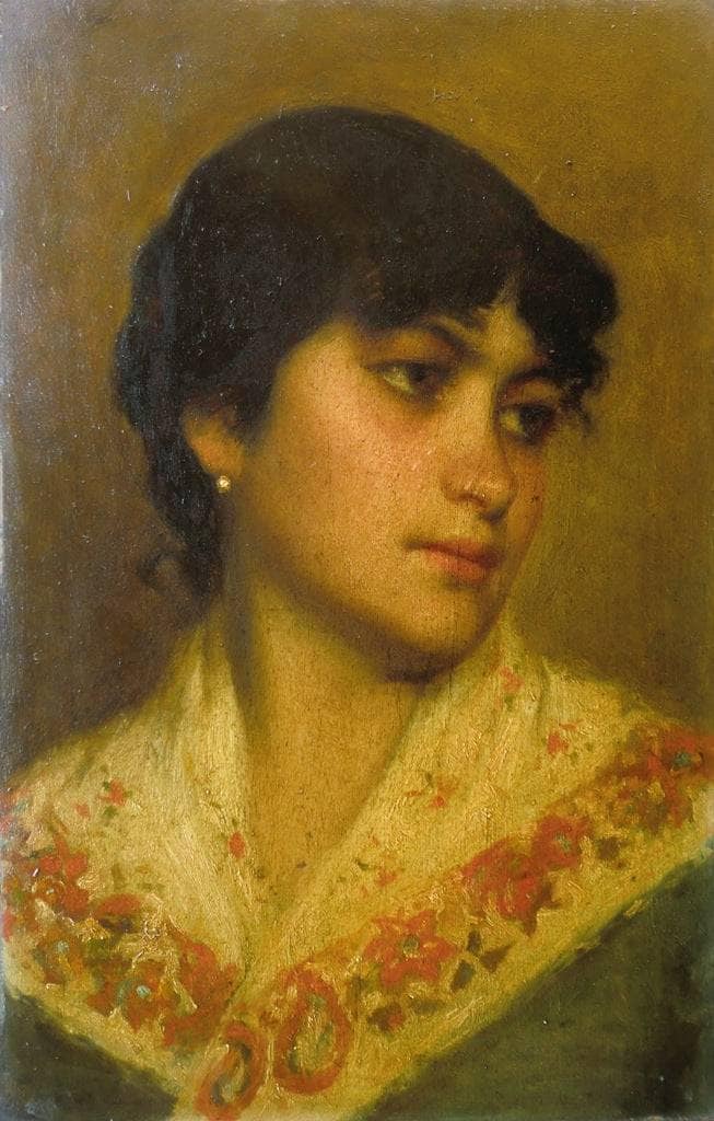 Young peasant woman with a pearl earring on gallery wrap