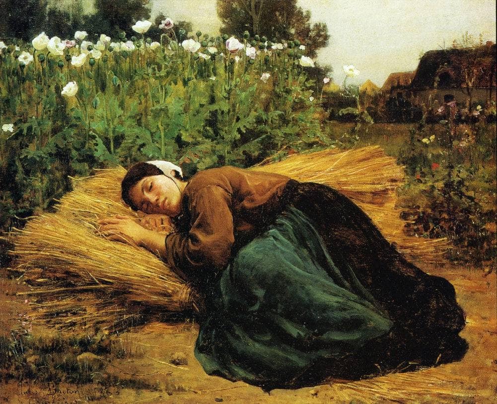 Young Reaper Sleeping on Sheaves of Wheat