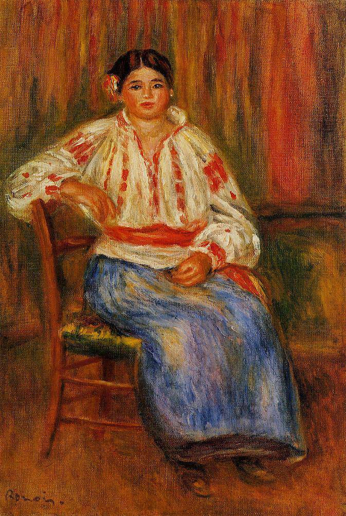 Young Roumanian by Pierre-Auguste Renoir — hand-painted portrait oil painting reproduction on canvas
