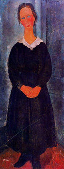 Young servant girl by Amedeo Modigliani, male oil painting wall art, Expressionism