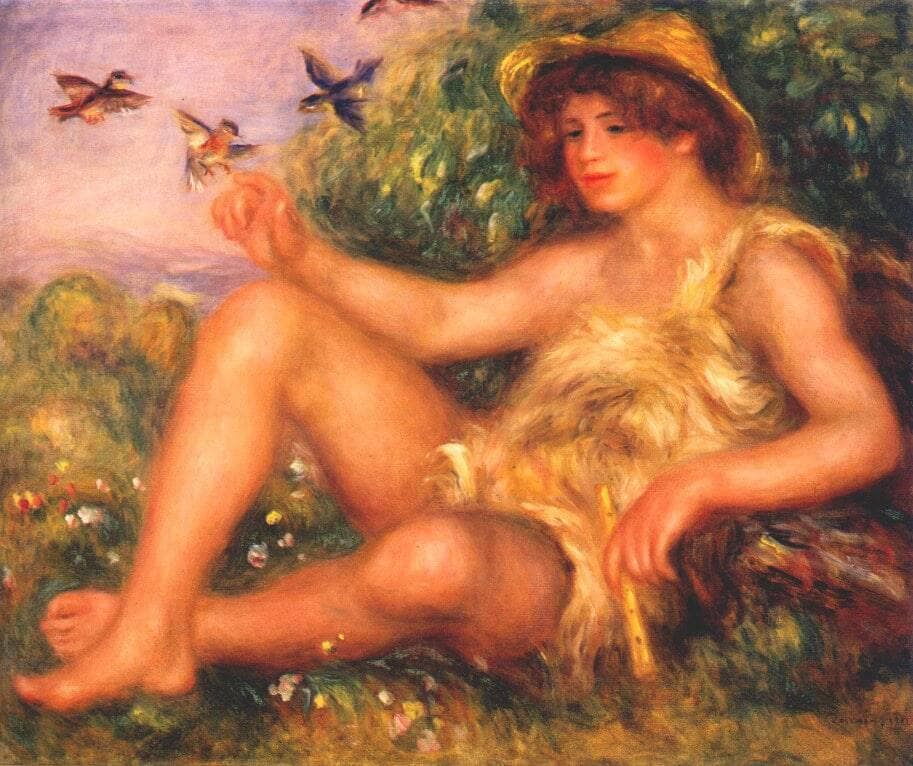 Young shepherd in repose (Alexander Thurneysson) by Pierre-Auguste Renoir — hand-painted cultural oil painting reproduction on canvas